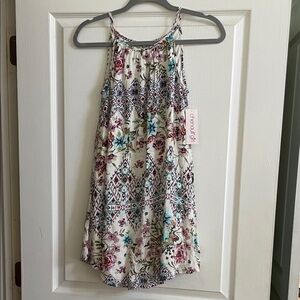 Charming Floral and Geometric Kids Dress